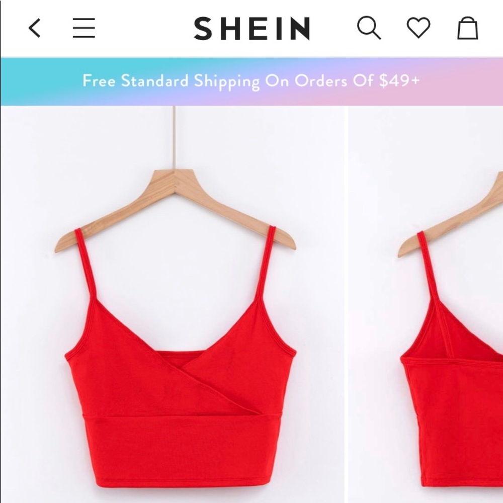 Shein surplice front cropped shirt